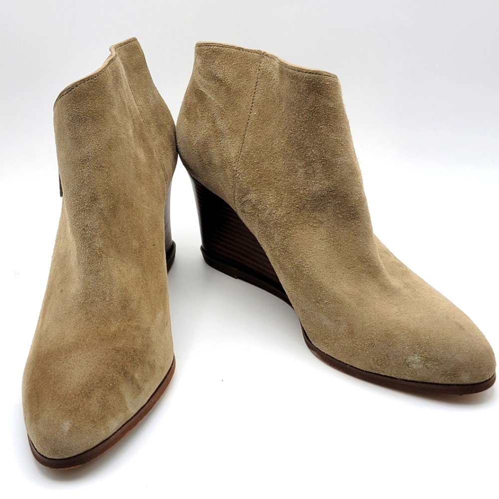 Like NEW NEW! 1.State Asymetrical Taupe Suede Bootie SIZE 10M.